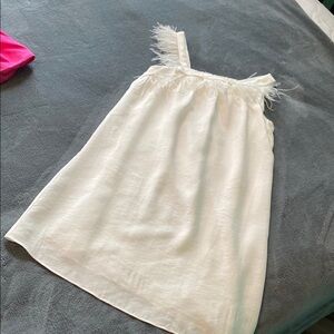 Zara A-line One Shoulder Cotton /Linen Lined Summer Dress